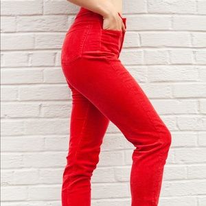 brandy Melville red corduroy pants